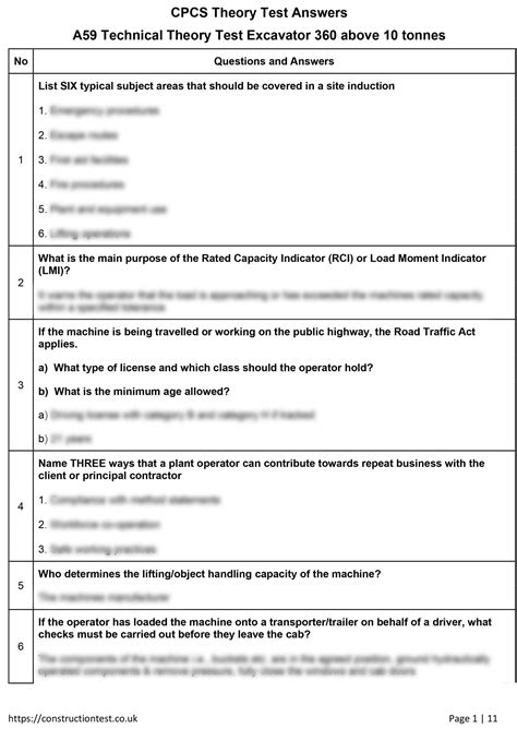 mini excavator test|excavator test questions and answers.